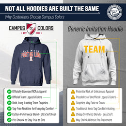 Illinois Fighting Illini NCAA Adult Unisex Starting Fresh Heathered Hooded Fleece Sweatshirt - Navy Heather