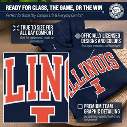 Illinois Fighting Illini NCAA Adult Tackle Twill Hooded Sweatshirt - Navy