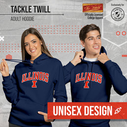 Illinois Fighting Illini NCAA Adult Tackle Twill Hooded Sweatshirt - Navy