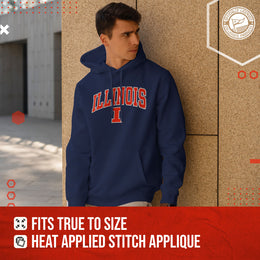 Illinois Fighting Illini NCAA Adult Tackle Twill Hooded Sweatshirt - Navy