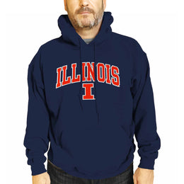 Illinois Fighting Illini NCAA Adult Tackle Twill Hooded Sweatshirt - Navy