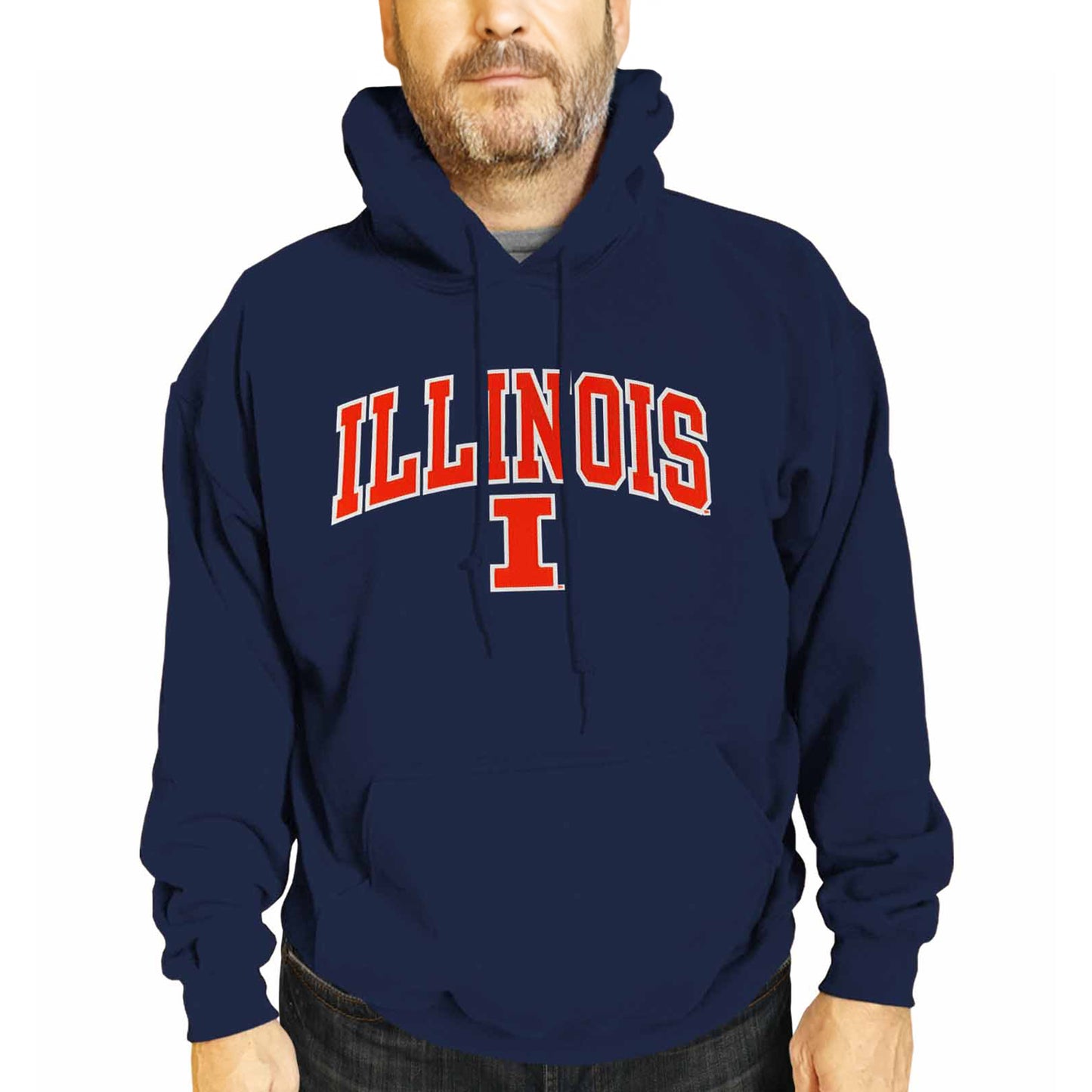 Illinois Fighting Illini NCAA Adult Tackle Twill Hooded Sweatshirt - Navy