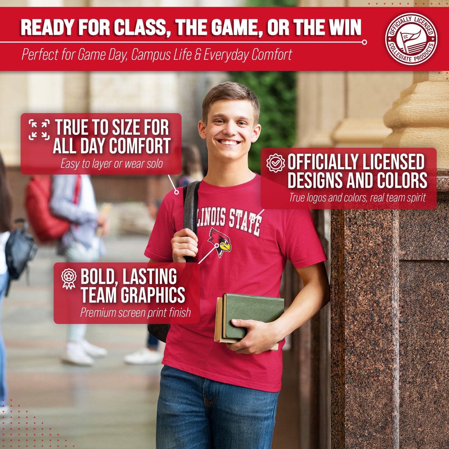 Illinois State Redbirds NCAA Adult Gameday Cotton T-Shirt - Red