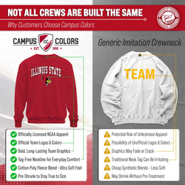 Illinois State Redbirds Adult Arch & Logo Soft Style Gameday Crewneck Sweatshirt - Red
