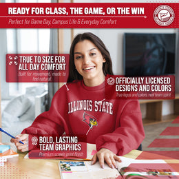 Illinois State Redbirds Adult Arch & Logo Soft Style Gameday Crewneck Sweatshirt - Red