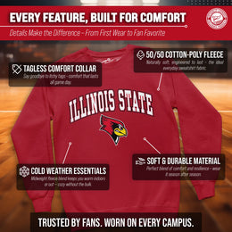 Illinois State Redbirds Adult Arch & Logo Soft Style Gameday Crewneck Sweatshirt - Red