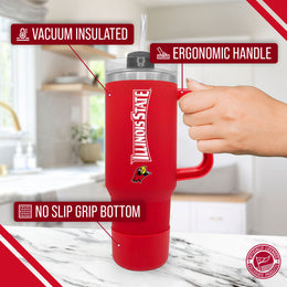 Illinois State Redbirds College & University 40 oz Travel Tumbler With Handle - Red