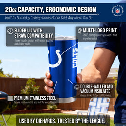Indianapolis Colts NFL 20oz Gameday Stainless Steel Tumbler - Royal