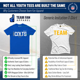Indianapolis Colts NFL Youth Modern Endzone Football T-Shirt Unisex Tag Free Comfortable - Royal