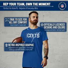 Indianapolis Colts NFL Adult Modern Endzone Tag-Less T-Shirt - Royal