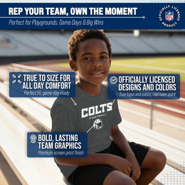 Indianapolis Colts NFL Youth Football Helmet Tagless T-Shirt - Charcoal