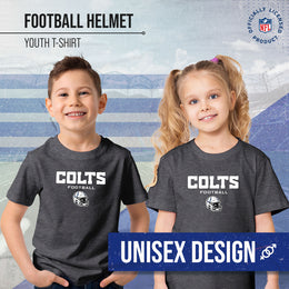 Indianapolis Colts NFL Youth Football Helmet Tagless T-Shirt - Charcoal