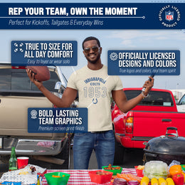 Indianapolis Colts NFL Adult Big Date Tag-Less T-Shirt - Natural