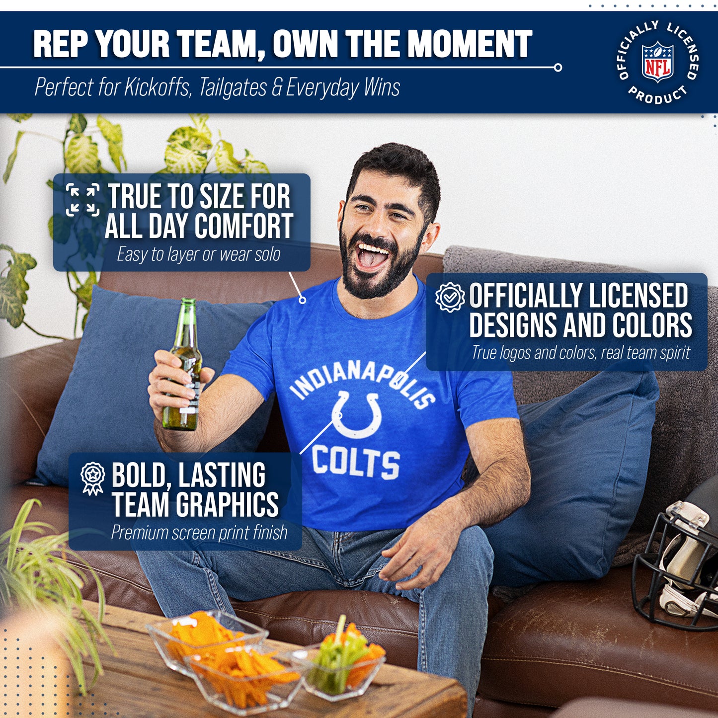 Indianapolis Colts NFL Adult Gameday T-Shirt - Royal