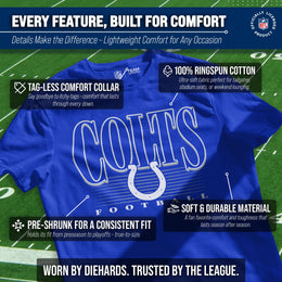 Indianapolis Colts NFL Adult Overtime Blueprint Tag-Less T-Shirt - Royal