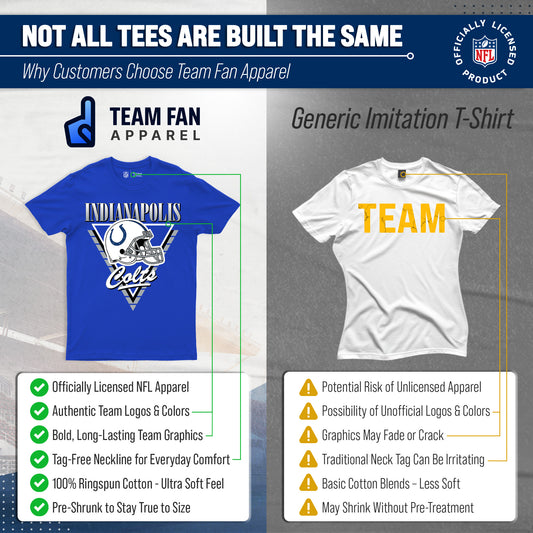 Indianapolis Colts NFL Adult Retro Triangle Unisex T-Shirt - Royal