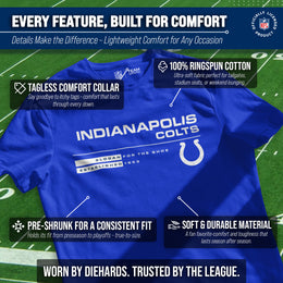 Indianapolis Colts Adult NFL Speed Stat Sheet T-Shirt - Royal