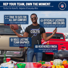 Indianapolis Colts NFL Adult Team Block Tagless T-Shirt - Charcoal