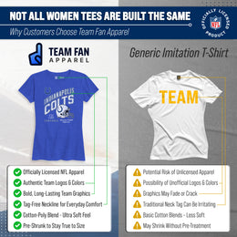 Indianapolis Colts NFL Womens Distressed Helmet Tag-Less Soft T-Shirt - Royal Heather