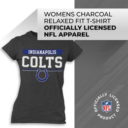 Indianapolis Colts NFL Women's Team Block Plus Sized Relaxed Fit T-Shirt - Charcoal