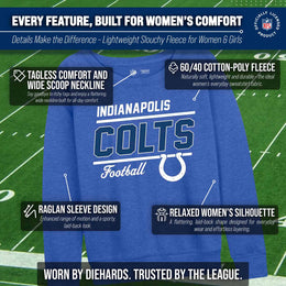 Indianapolis Colts NFL Womens Crew Neck Light Weight - Royal Heather