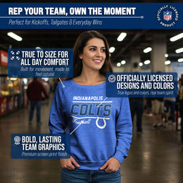 Indianapolis Colts NFL Womens Crew Neck Light Weight - Royal Heather