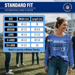 Indianapolis Colts NFL Womens Crew Neck Light Weight - Royal Heather