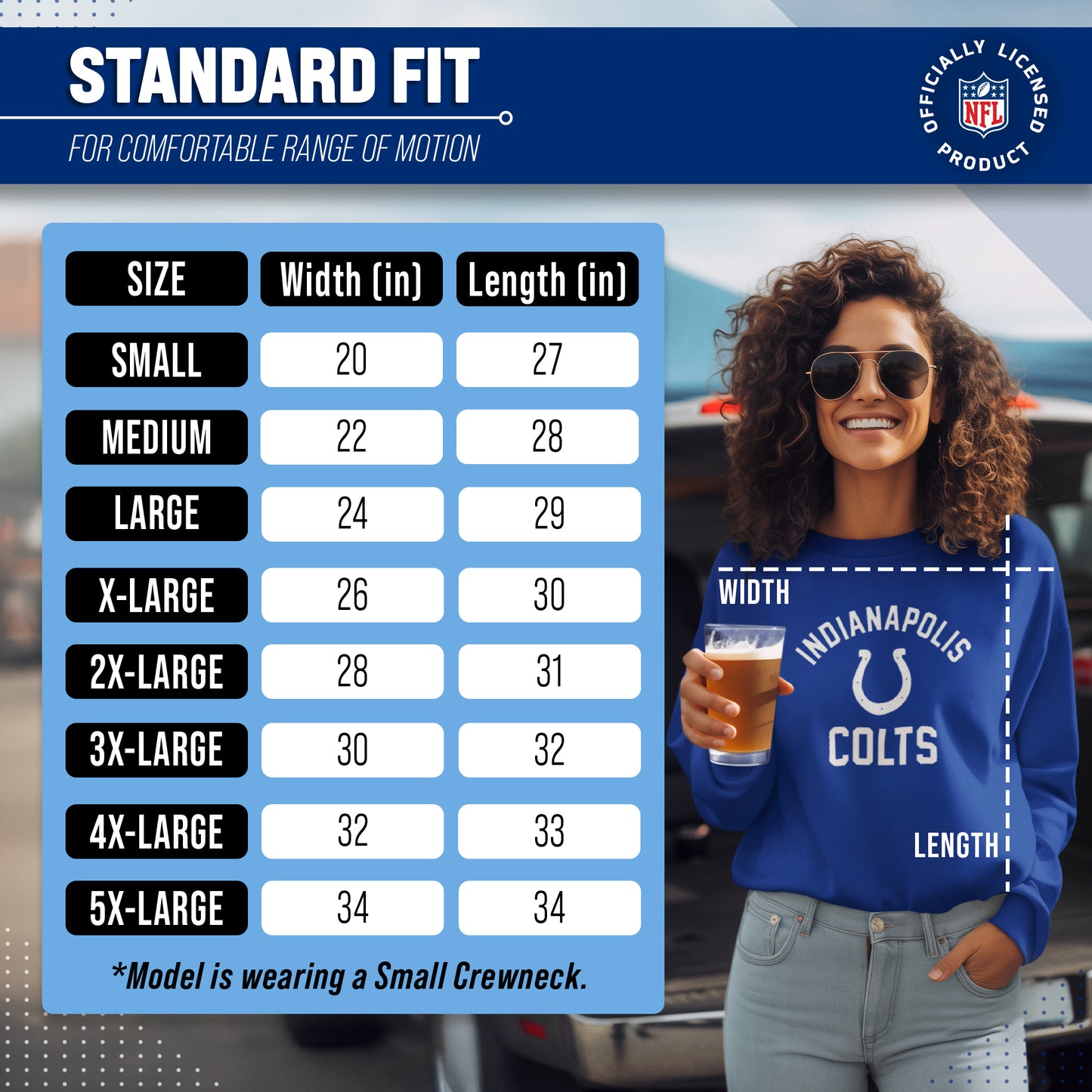 Indianapolis Colts NFL Adult Gameday Football Crewneck Sweatshirt - Royal