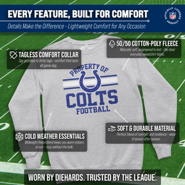 Indianapolis Colts NFL Adult Property Of Crewneck Fleece Sweatshirt - Sport Gray