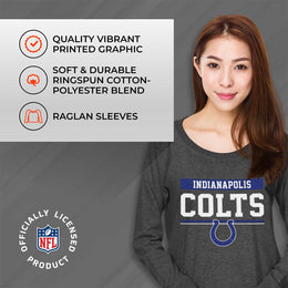 Indianapolis Colts NFL Womens Charcoal Crew Neck Football Apparel - Charcoal