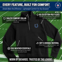 Indianapolis Colts NFL Adult Unisex Team Logo Quarter Zip Pullover Sweatshirt - Black
