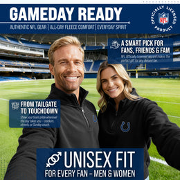 Indianapolis Colts NFL Adult Unisex Team Logo Quarter Zip Pullover Sweatshirt - Black