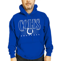 Indianapolis Colts NFL Adult Unisex Overtime Blueprint Soft Fleece Hooded Sweatshirt - Royal