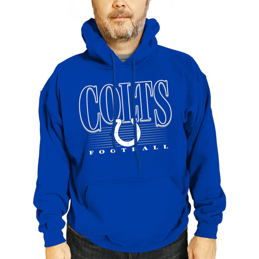 Indianapolis Colts NFL Adult Unisex Overtime Blueprint Soft Fleece Hooded Sweatshirt - Royal