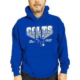 Indianapolis Colts NFL Adult Unisex Vintage Block Ultra Soft Fleece Hooded Sweatshirt - Royal