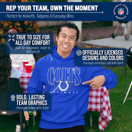 Indianapolis Colts NFL Adult Unisex Overtime Blueprint Soft Fleece Hooded Sweatshirt - Royal