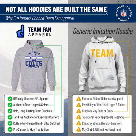 Indianapolis Colts NFL Adult Property Of Hooded Sweatshirt - Sport Gray