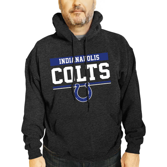 Indianapolis Colts NFL Adult Gameday Charcoal Hooded Sweatshirt - Charcoal