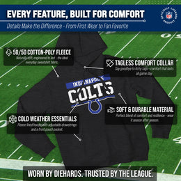 Indianapolis Colts NFL Adult Gameday Charcoal Hooded Sweatshirt - Charcoal