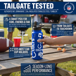 Indianapolis Colts NFL 34Oz Native Quencher Water Bottle - Royal