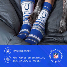 Indianapolis Colts NFL Adult Striped Dress Socks - Blue