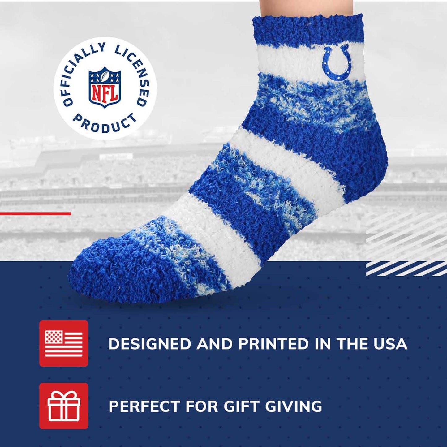Indianapolis Colts NFL Cozy Soft Slipper Socks - Royal