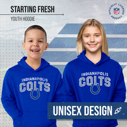 Indianapolis Colts NFL Youth Starting Fresh Hoodie- Pro Football Sweatshirt for Boys and Girls - Royal