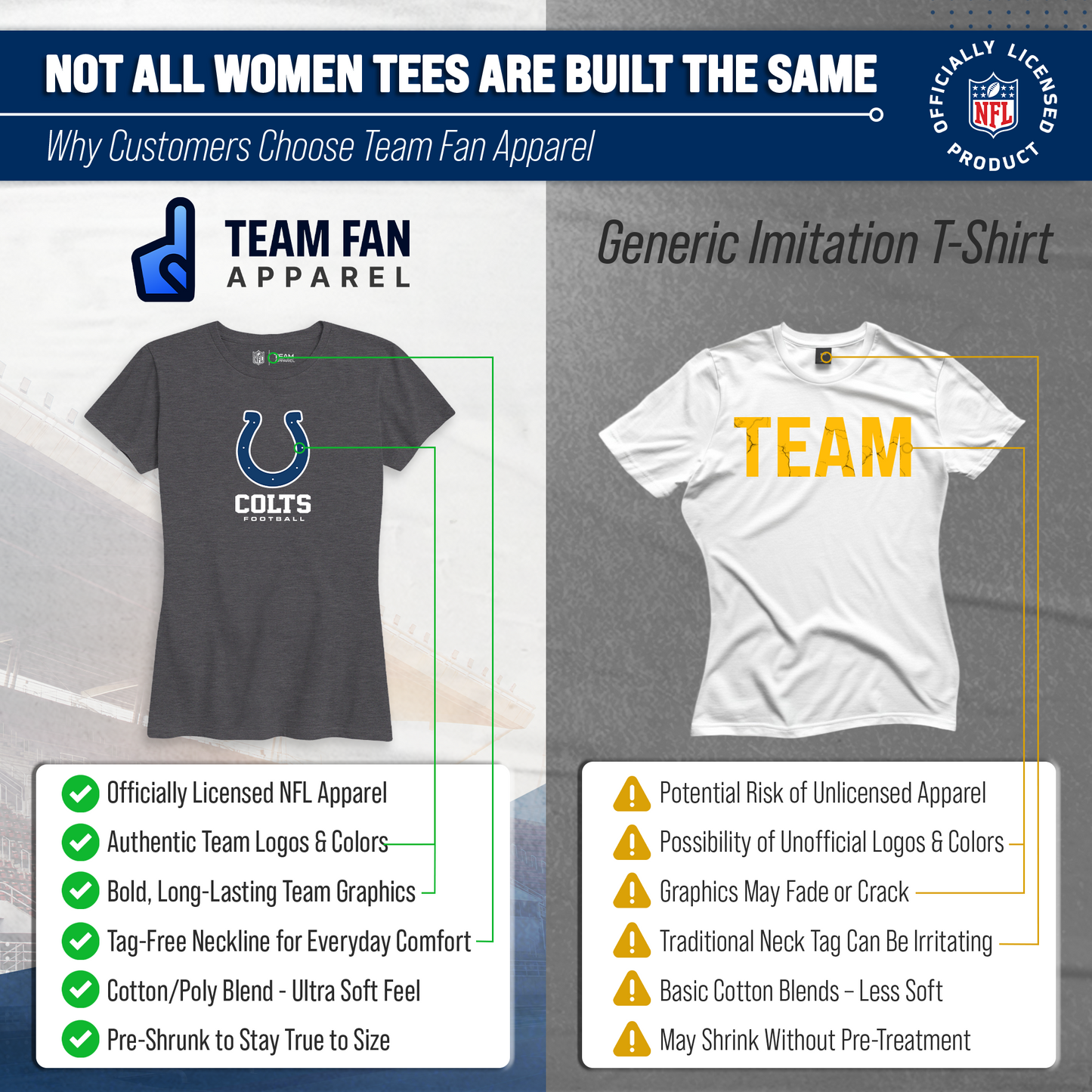 Indianapolis Colts Women's NFL Ultimate Fan Logo Short Sleeve T-Shirt - Charcoal
