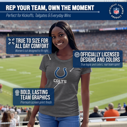 Indianapolis Colts Women's NFL Ultimate Fan Logo Short Sleeve T-Shirt - Charcoal