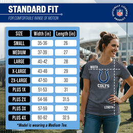 Indianapolis Colts Women's NFL Ultimate Fan Logo Short Sleeve T-Shirt - Charcoal