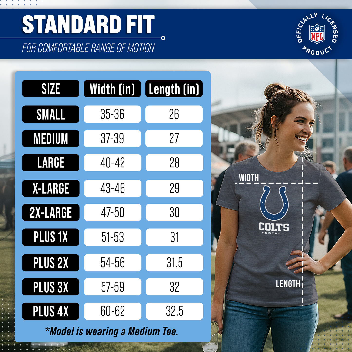 Indianapolis Colts Women's NFL Ultimate Fan Logo Short Sleeve T-Shirt - Charcoal