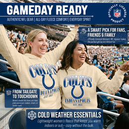 Indianapolis Colts Ladies NFL Starstruck Fleece Pullover Hooded Sweatshirt - Cream