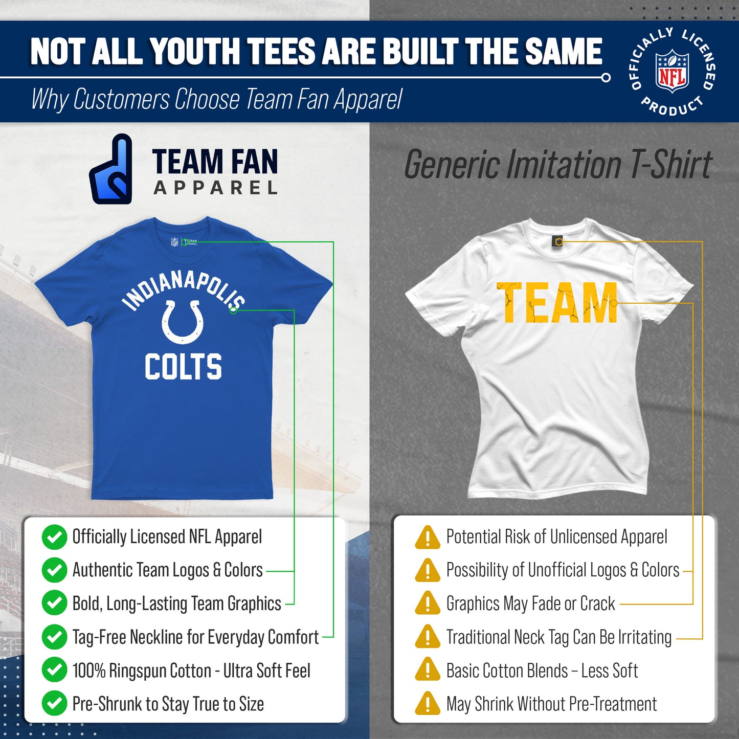 Indianapolis Colts NFL Youth Gameday Football T-Shirt - Royal