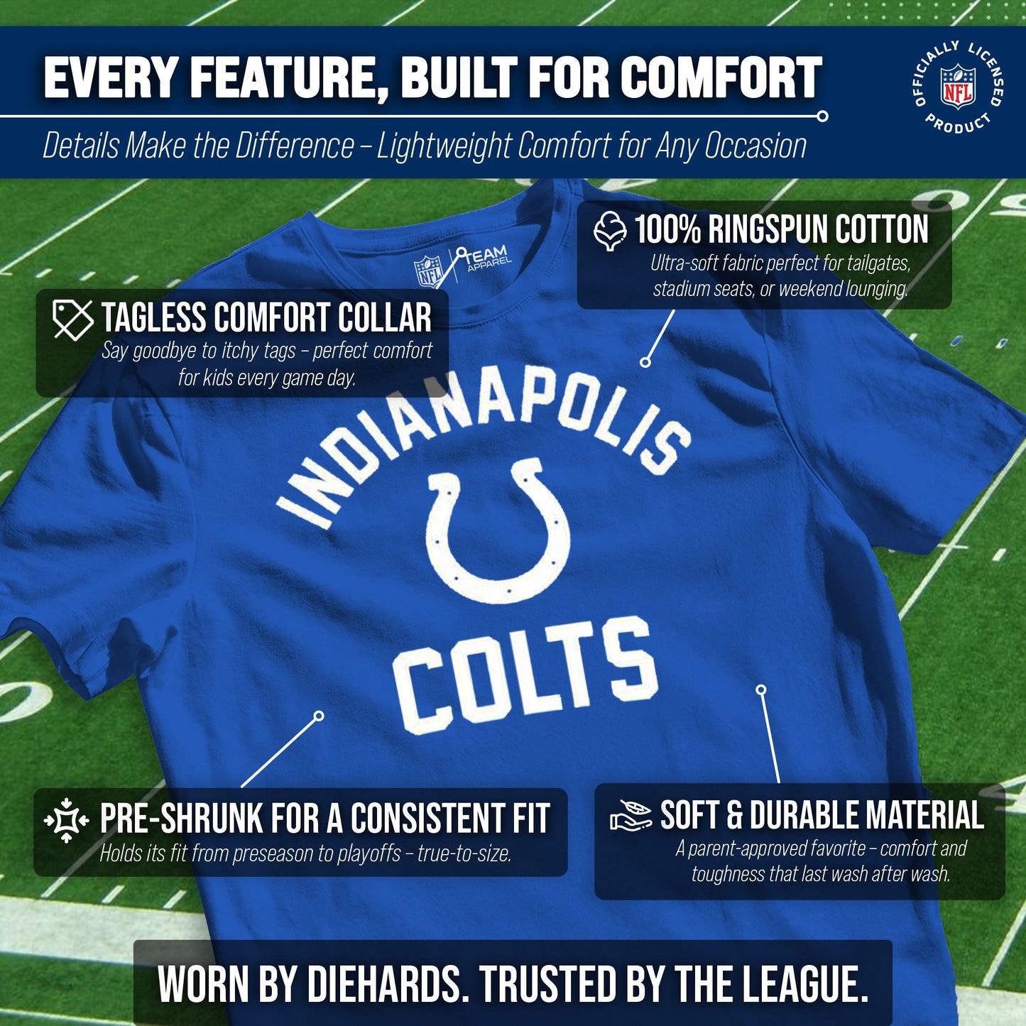 Indianapolis Colts NFL Youth Gameday Football T-Shirt - Royal